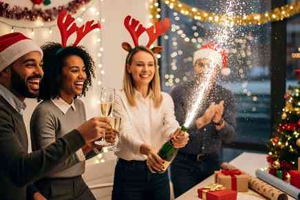 Personen bei Weihnachtsfeier