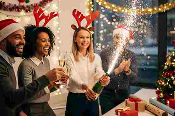 Personen bei Weihnachtsfeier